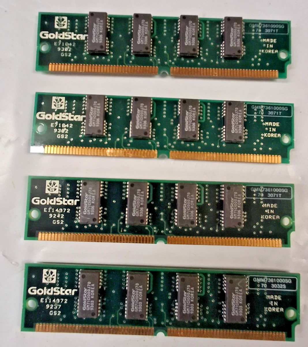Lot De 4 Barrettes Mémoire RAM 30 Pins 4Mo Chacune (16Mo Total) Pour NeXT Cube / NeXTstation – Compatible 68040