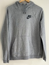 Nike Sportswear Rally Fleece Pullover Hoodie in gray with a black logo Women L