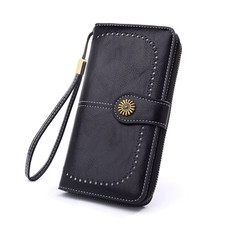 Fashionable New Hollow Out Coin Purse for Women'S Oily Leather Phone Bag, Long Z