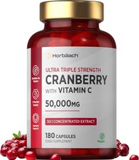 Cranberry Capsules 50,000 mg | High Strength Cranberry Extract with Vitamin C