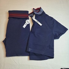 Victoria's Secret PINK Gym Set Workout Navy Red New Large 2 Pc Bike Shorts Top