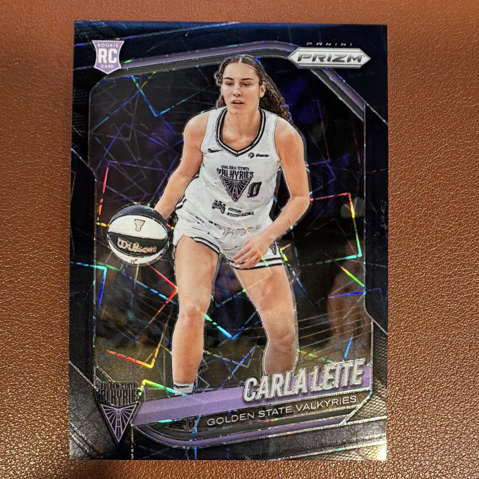 Panini 2025 Prizm WNBA Carla Leite RC Black Velocity Prizm /39 #6 Valkyries