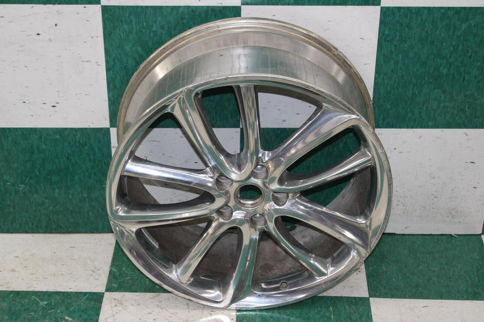 ⚠️WORN⚠️ 20-23 Continental Polished Alloy Wheel 22x9 Ten 10 Split Spokes WTY Rim