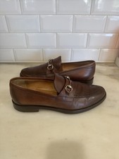 Gucci Horsebit Threadneedle Loafters Brown Leather Size 9.5
