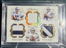 2018 Panini Flawless Triple Patch Troy Aikman Tony Romo Danny White /15 2-COLOR