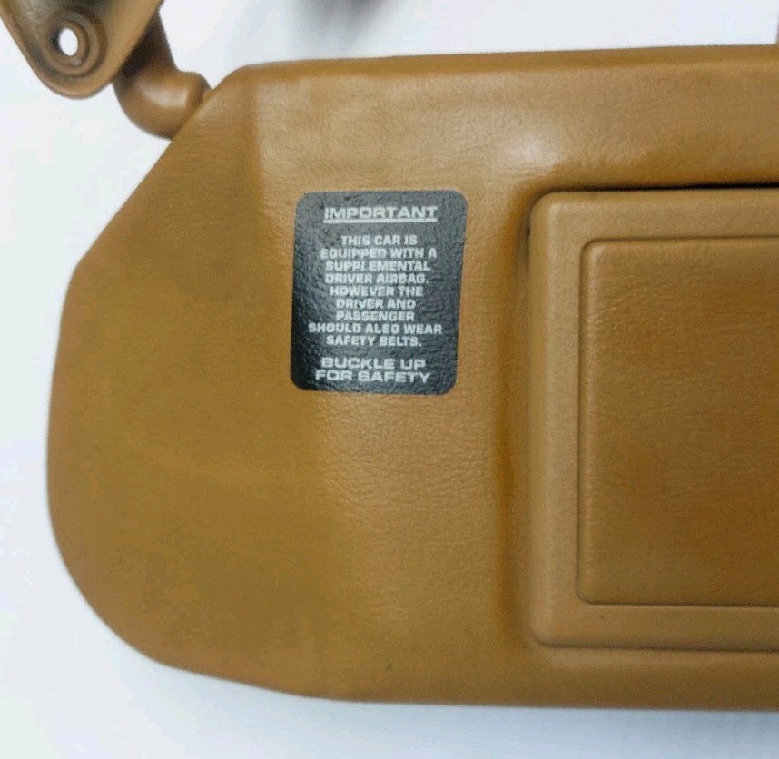 1989–91 CHRYSLER TC MASERATI  Sun Visor Set (L&R) Tan OEM Used Clean