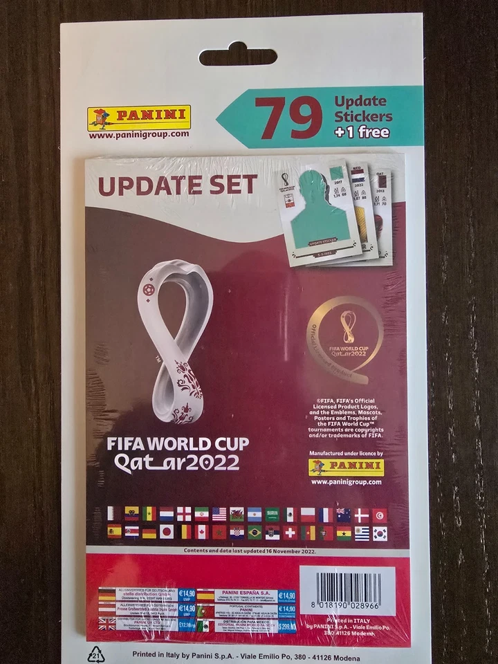 Panini fifa world cup Qatar 2022 set mise à jour update set 79 stickers