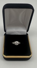 Art Deco Engagement Ring. Platinum .93 ct European Cut Center. Size 5