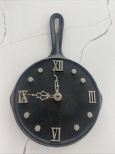 Cast Iron Wall Clock Rare Home Decor Made In USA Black Silver Battery Operated