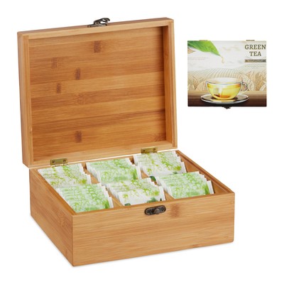 Teebox Bambus Teedose Teebeutel Aufbewahrung Teebehälter Teekiste Teebeutelbox