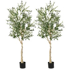 2-Pack Artificial Olive Tree 6 FT Tall Faux Olive Plants for Indoor and Outdoor