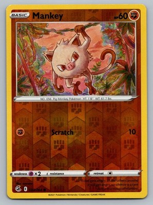 2021 Pokemon Fusion Strike Mankey 133/264 Reverse Holo NM