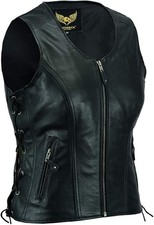Women s Motorcycle Plain Side Lace Genuine Le...