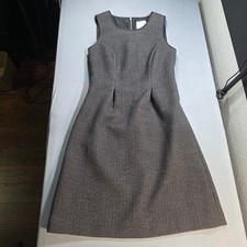 J.Crew Grey Herringbone Sleeveless Suiting Shift Dress E5498 HO15 Size 4
