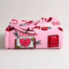 Big One Spicy Books Valentine Supersoft Plush Throw 5' x 6' IN HAND FAST SHIP