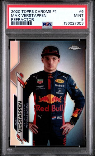 2020 TOPPS CHROME FORMULA 1 REFRACTOR #6 MAX VERSTAPPEN PSA 9