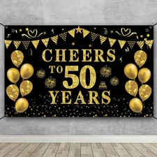 Trgowaul 50th Birthday/Anniversary/Wedding Decorations for Women Men, Cheers ...