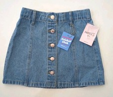 Little Girls Forever 21 Button Front Denim Skirt Elastic Waist Size 5/6 NWT