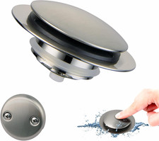 Brushed Bathtub Stopper Tub Drain, Universal Pop up Tub Drain Stopper Replacemen