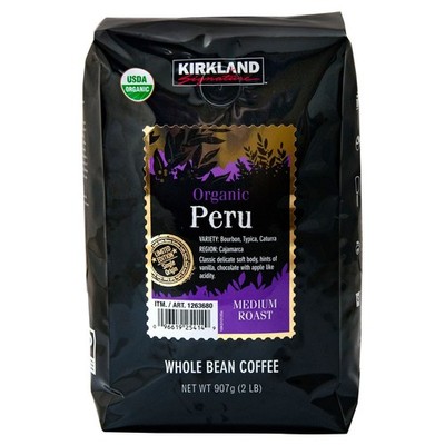 Kirkland Organic Peru 有機コーヒー豆2セット　未開封 Kirkland Signature Organic Peru Coffee, Medium Roast, Whole Bean