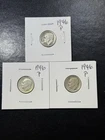 (3 Coins) 1946 P Silver Roosevelt Dimes