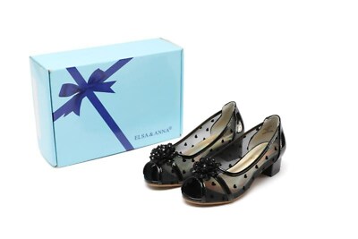 ELSA & ANNA  hochwertige Mädchen Prinzessin Schneekönigin Keilabsatz Party Schuhe Sandalen BLK25