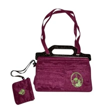 RARE 90s Diesel Spare Parts Nylon Purple Rose Flaming Top Handle/Shoulder Bag