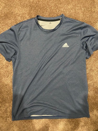 Adidas Climalite Herren Large Shirt Kurzarm Blau Gebraucht