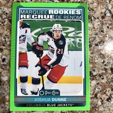 2021-22 O-Pee-Chee Neon Green #540 Joshua Dunne RC /50 Columbus Blue Jackets