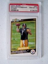 (088B) 2004 SCORE GLOSSY #381 BEN ROETHLISBERGER, STEELERS QB.  PSA GEM MT 10