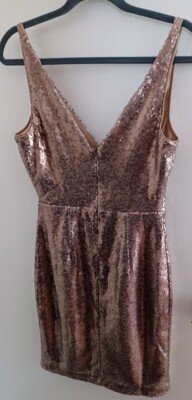 Lulus NWT Champagne Showers Matte Champagne Sequin Bodycon Dress
