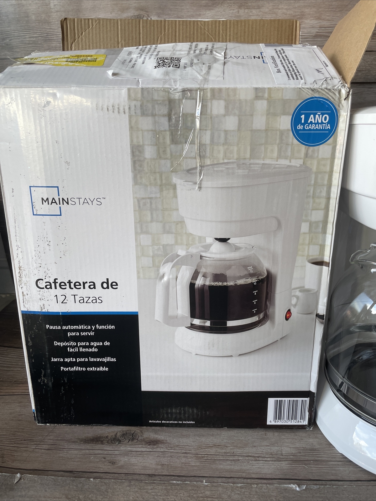 Mainstays White 12 Cup Coffee Maker with Removable Filter Basket eBay