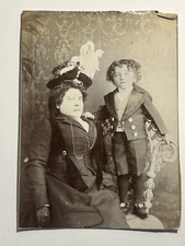 CIRCA 1880'S CABINET Photo Mother Adorable Son Well Dressed Fancy Hat
