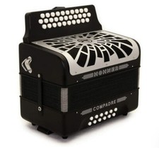 Hohner Compadre GCF Accordion Black with Silver Grill, Gig Bag And Straps.