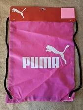 PUMA PINK/WHITE 13" W X 17" H Cinch Sack/Back Pack W/3" H Finger GRIP