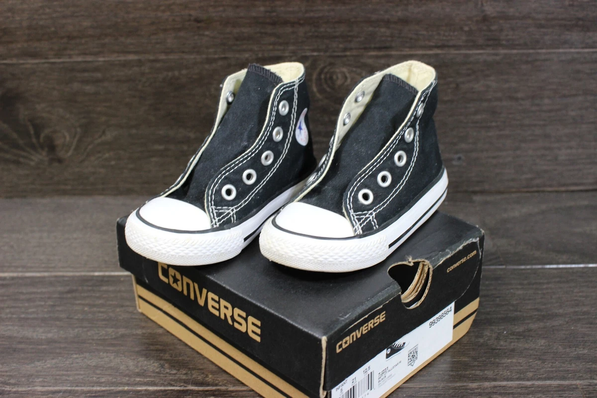 grijs Incident, evenement ik ben slaperig Converse Chuck Taylor Allstar High Tops Black infant size 5 No Laces | eBay