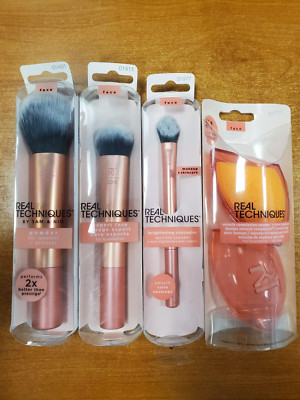 4 Pack Bundle: Real Techniques 200/201/242 & Sponge + Travel Case E11E
