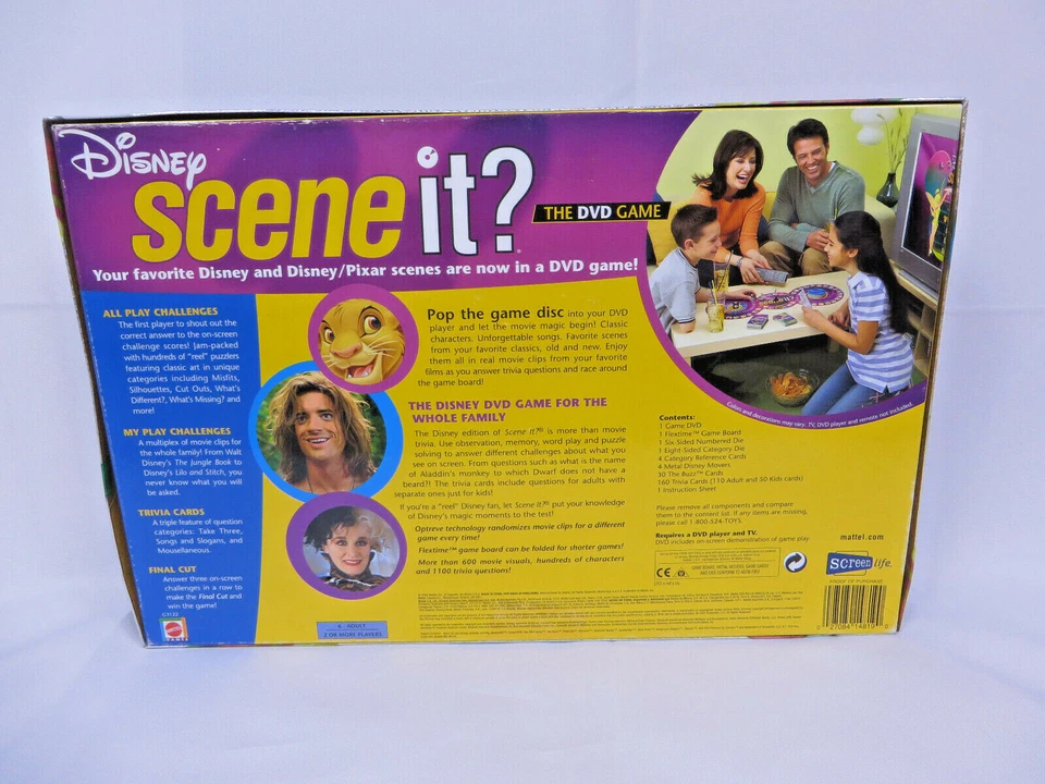 Disney y Pixar Scene It 1ª Edición DVD Trivia Juego de Mesa 100% Completo Foto 2 de 4
