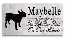 French Bulldog Memorial Stone Personalized Dog Garden Rock Grave Marker Outdoor