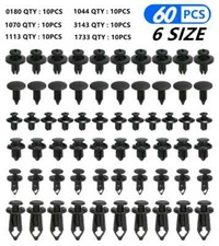 6 Size 60Pcs Auto Fastener Clips Retainer Pin Rivet Bumper Door Trim Panel New