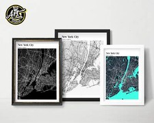 New York City Map Poster Street Map USA print America Home Gift.