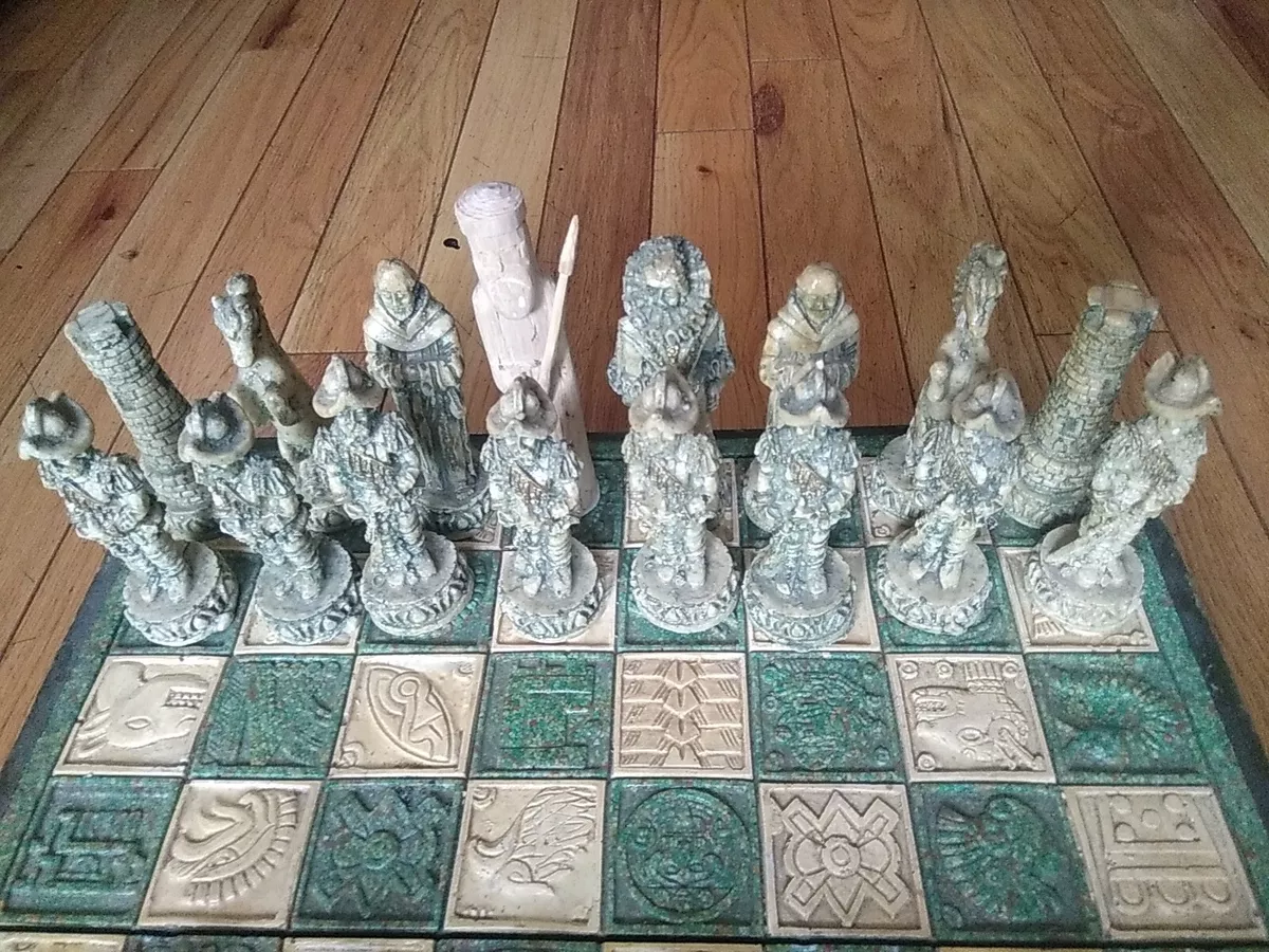 Aztec Chess Set 12.5 X 12.5 Inspired by the 