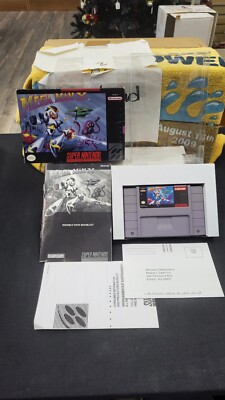 CIB MEGA MAN X SUPER NINTENDO SNES VIDEO GAME COMPLETE IN BOX W/ PROTECTOR