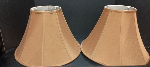 2 Pantallas Campana Softback Seda Exterior Cobre Marfil Interior 10.75" X 17" X 7"