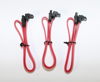 18'' SATA III Cable Straight to Right Angle with Clips for SSD HDD 3 Pack