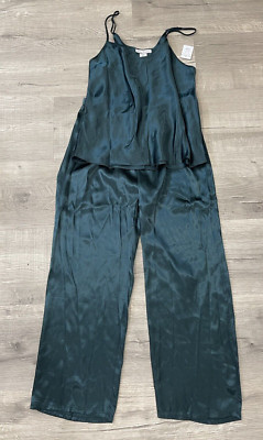 Linea Donatella Women's Cami & Pants Pajama Green Size L  6520