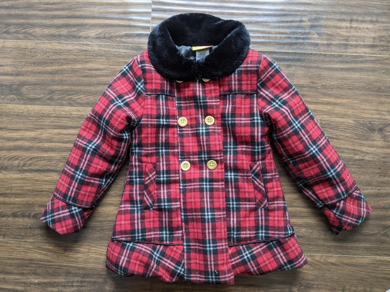 EUC Size 6X Penelope Mack Scottish Tartan Red Winter Girl Jacket Warm Coat