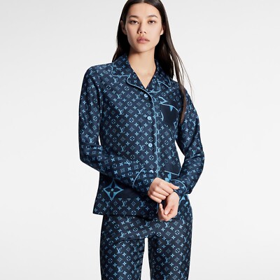 NWT $2.1K Louis Vuitton Midnight Mixed Monogram Pajama Shirt NWT $2.1K Louis Vuitton Midnight Mixed Monogram Pajama Shirt