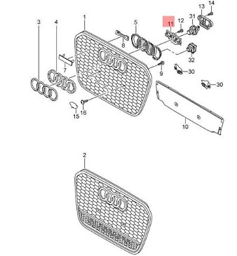 Support de calandre avant pour Audi A7 RS7 4G8 4G8853231B