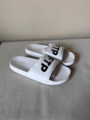 FTP White Logo Slides - Size 9 - Brand New - FUCKTHEPOPULATION | eBay